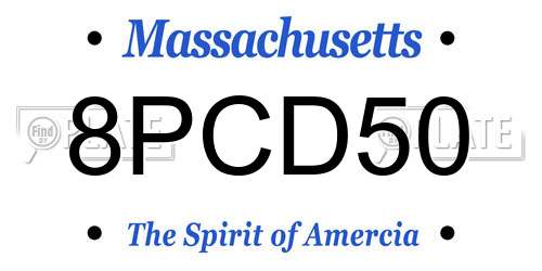 8PCD50 Massachusetts License Plate