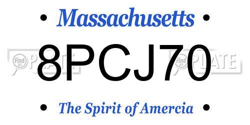 8PCJ70 Massachusetts License Plate