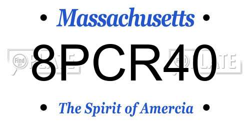 8PCR40 Massachusetts License Plate