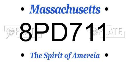 8PD711 Massachusetts License Plate