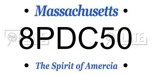 8PDC50 Massachusetts License Plate