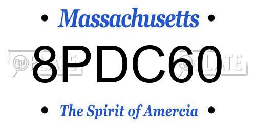 8PDC60 Massachusetts License Plate