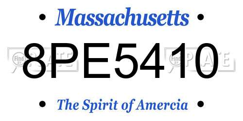 8PE5410 Massachusetts License Plate