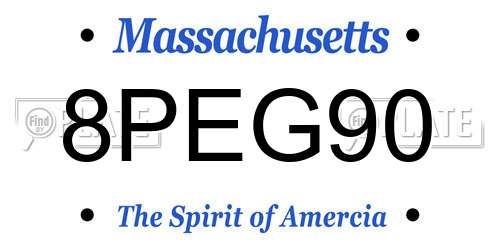 8PEG90 Massachusetts License Plate