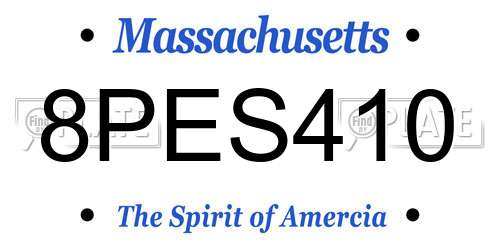 8PES410 Massachusetts License Plate