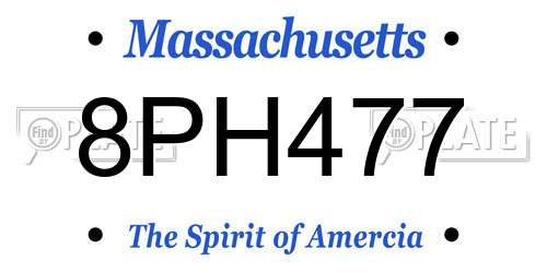 8PH477 Massachusetts License Plate