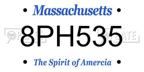 8PH535 Massachusetts License Plate