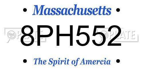 8PH552 Massachusetts License Plate