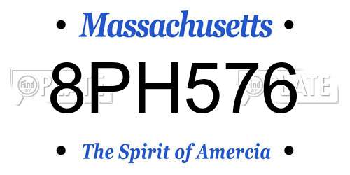 8PH576 Massachusetts License Plate