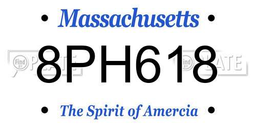 8PH618 Massachusetts License Plate