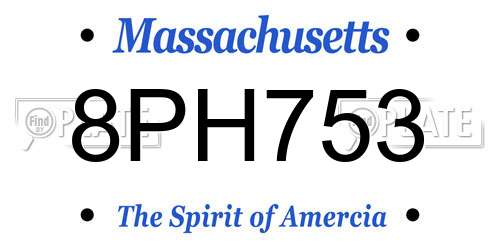 8PH753 Massachusetts License Plate