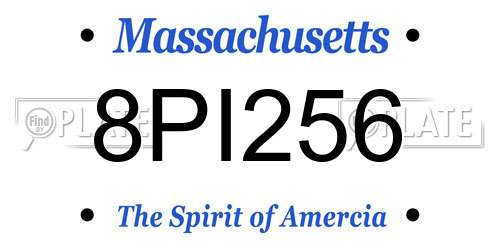 8PI256 Massachusetts License Plate