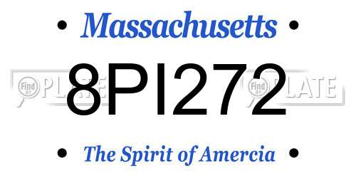 8PI272 Massachusetts License Plate