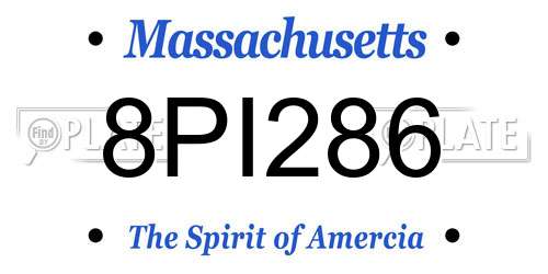 8PI286 Massachusetts License Plate