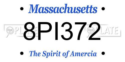 8PI372 Massachusetts License Plate