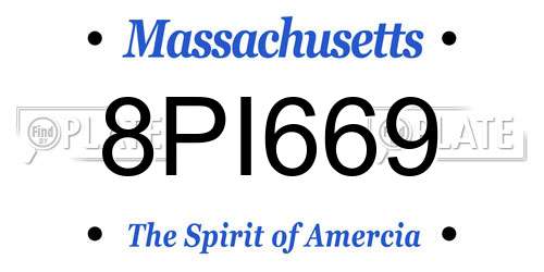 8PI669 Massachusetts License Plate