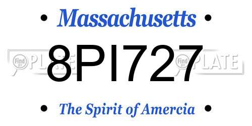 8PI727 Massachusetts License Plate