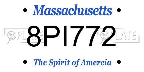 8PI772 Massachusetts License Plate