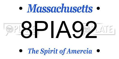 8PIA92 Massachusetts License Plate