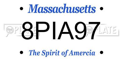 8PIA97 Massachusetts License Plate
