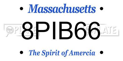 8PIB66 Massachusetts License Plate