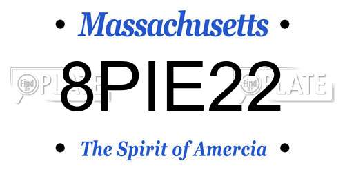 8PIE22 Massachusetts License Plate
