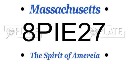 8PIE27 Massachusetts License Plate