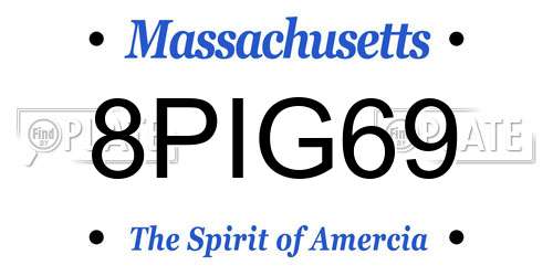 8PIG69 Massachusetts License Plate