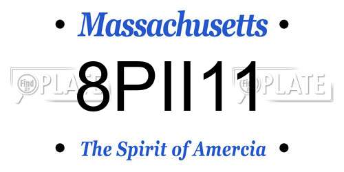 8PII11 Massachusetts License Plate