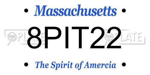 8PIT22 Massachusetts License Plate