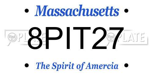 8PIT27 Massachusetts License Plate