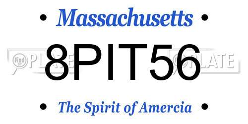 8PIT56 Massachusetts License Plate