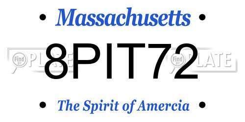 8PIT72 Massachusetts License Plate