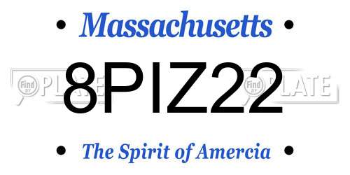 8PIZ22 Massachusetts License Plate