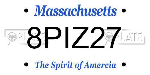 8PIZ27 Massachusetts License Plate