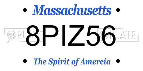 8PIZ56 Massachusetts License Plate