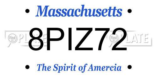 8PIZ72 Massachusetts License Plate