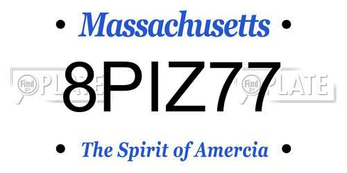 8PIZ77 Massachusetts License Plate