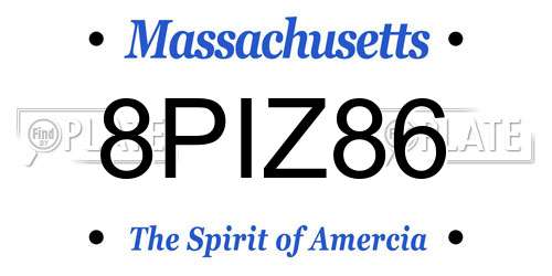 8PIZ86 Massachusetts License Plate