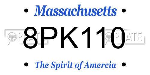 8PK110 Massachusetts License Plate