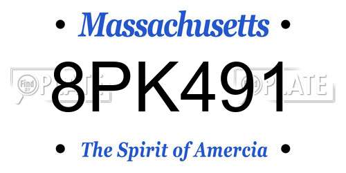 8PK491 Massachusetts License Plate