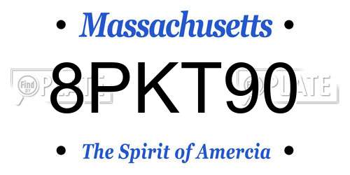 8PKT90 Massachusetts License Plate