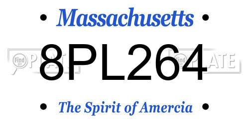 8PL264 Massachusetts License Plate