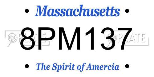 8PM137 Massachusetts License Plate