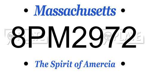 8PM2972 Massachusetts License Plate