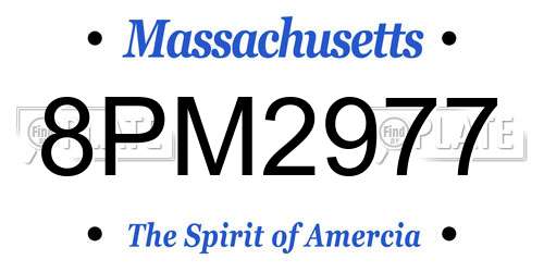 8PM2977 Massachusetts License Plate