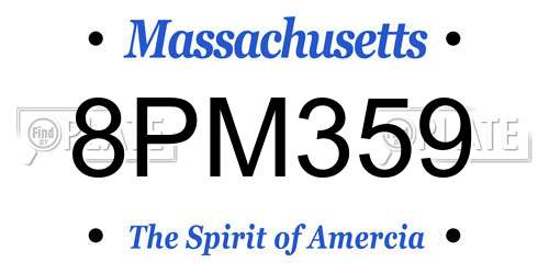 8PM359 Massachusetts License Plate