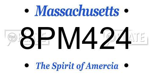 8PM424 Massachusetts License Plate