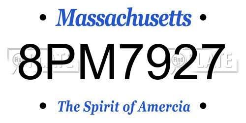 8PM7927 Massachusetts License Plate