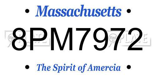8PM7972 Massachusetts License Plate